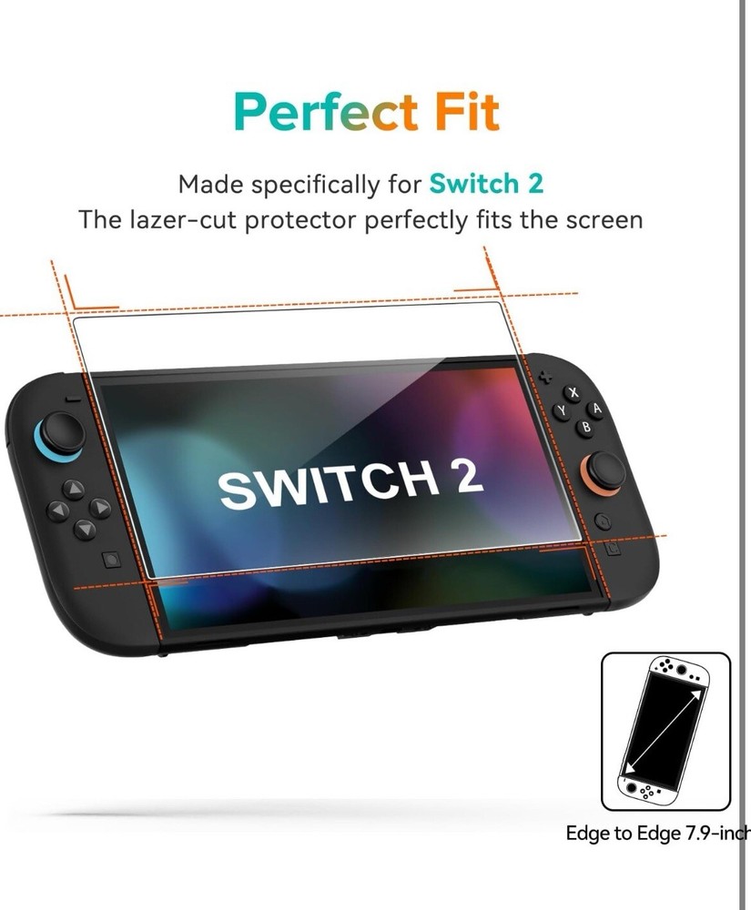 3-Pack Screen Protector Tempered Glass for Nintendo Switch
