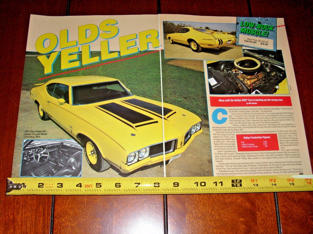 1970 OLDSMOBILE OLDS RALLYE 350 ORIGINAL 1990 ARTICLE