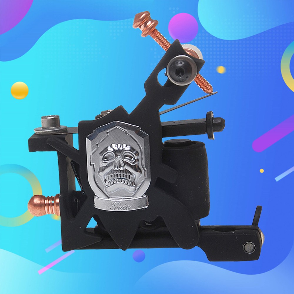 Coil Tattoo Machine Cast Iron Frame for Beginner 10 Wrap Shader M403-D