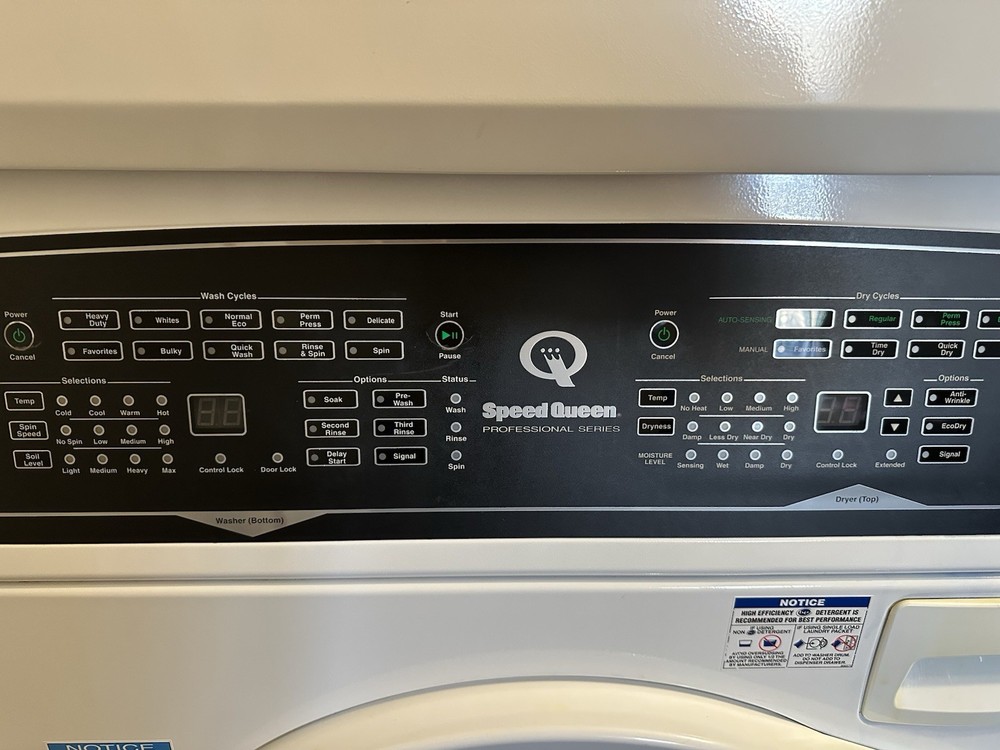 Speed Queen SF7000WE Stackable Electric Front-Loading Washer Dryer White