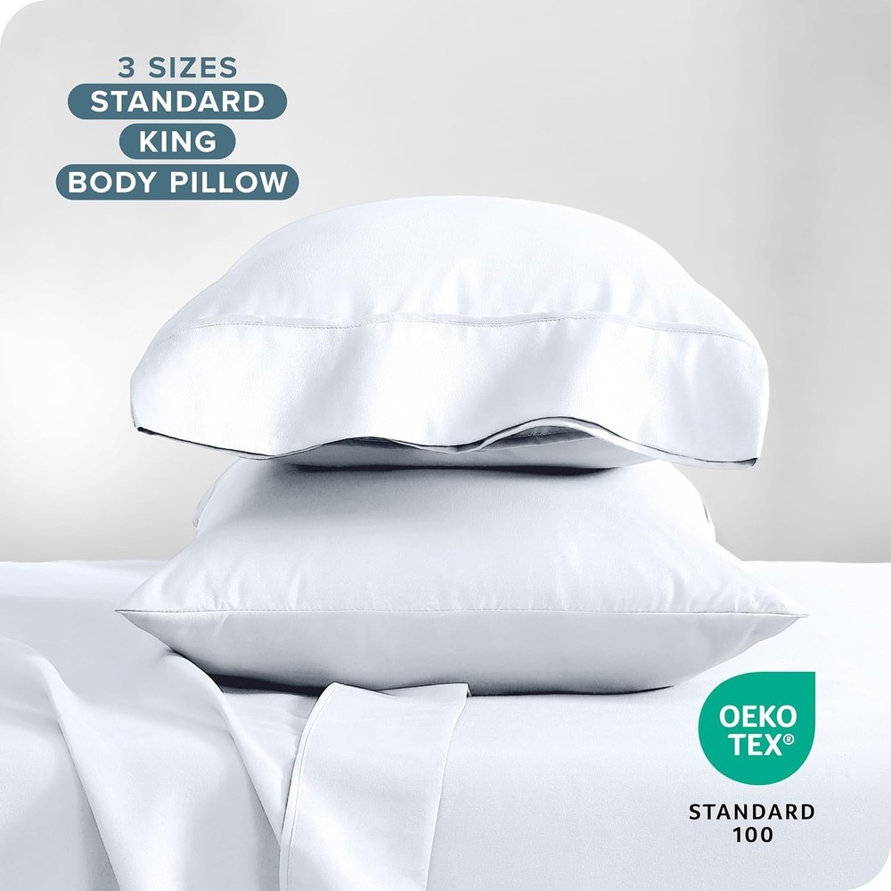 OEKO-TEX Certified Cooling Pillowcase Set - Soft Microfiber for Luxurious Sleep