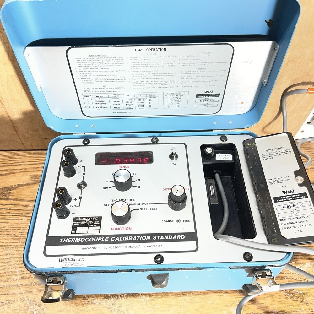 WAHL MODEL C-65 TERMOCOUPLE CALIBRATION STANDARD Microprocessor Based Calibrator