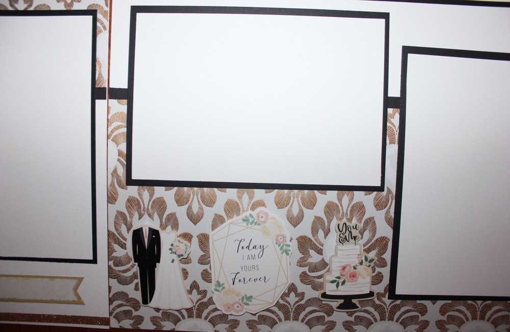 Wedding Let's Dance scrapbook pages 2 each handmade assembled premade