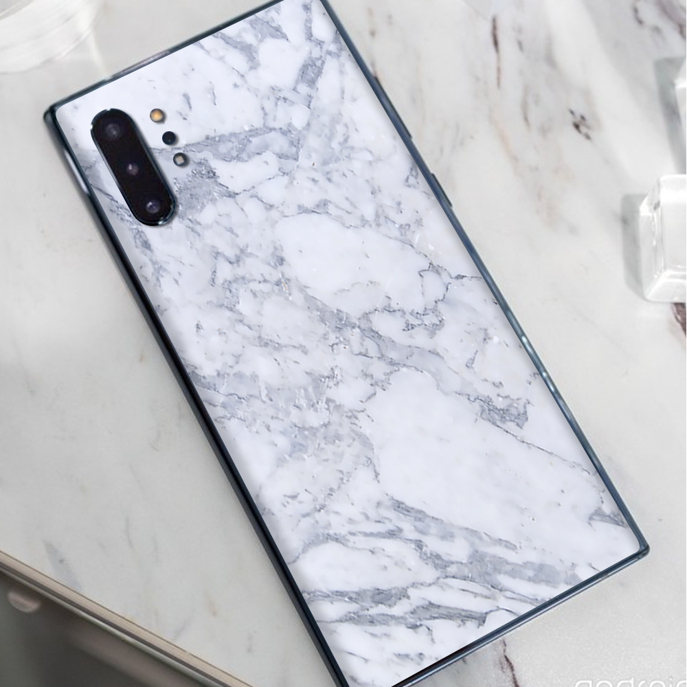 Skins Decal Wrap for Samsung Note 10 Plus Grey White Standard Marble