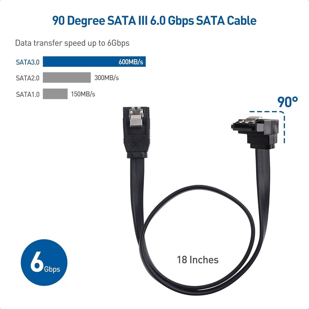 SATA Data Power Cable Kit Straight 90 Degree Molex