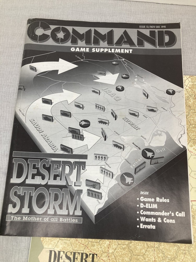 Command Mgz Game Supplement Issue 13 Desert Storm w/Map & Counters - Unpunched