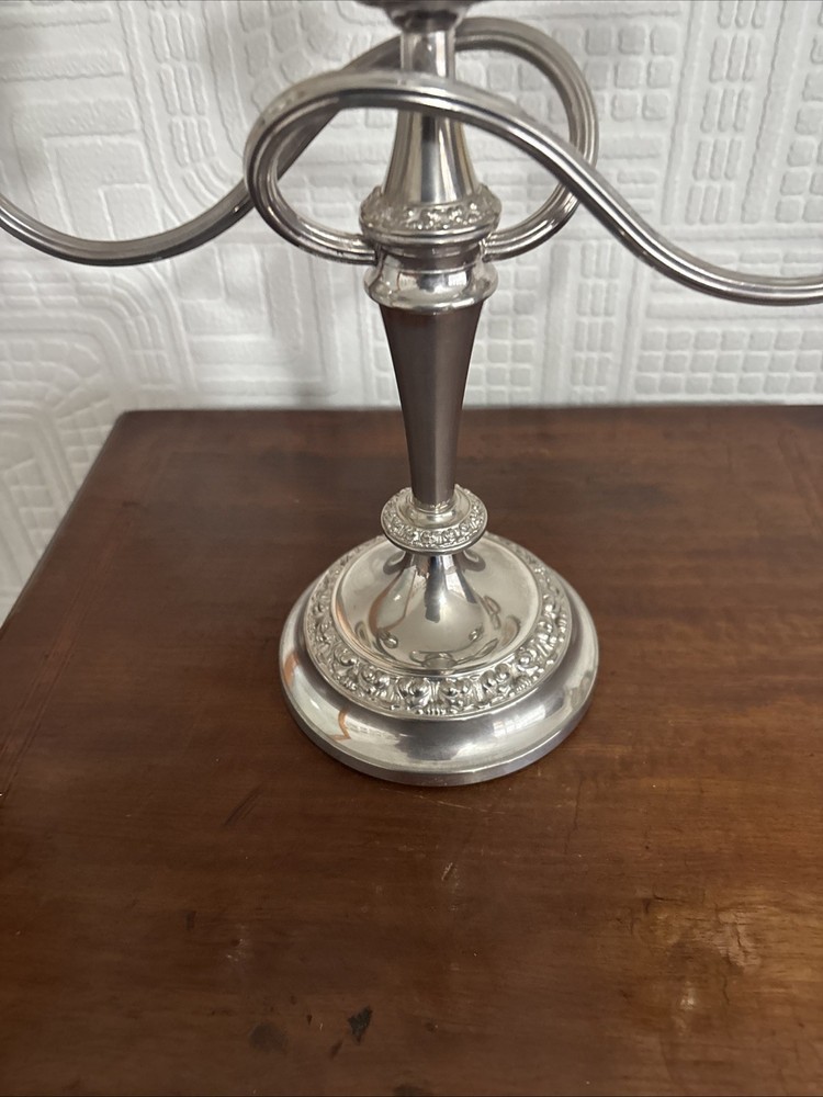 Vintage Silver Plated 29cm 3 Branch Candelabra