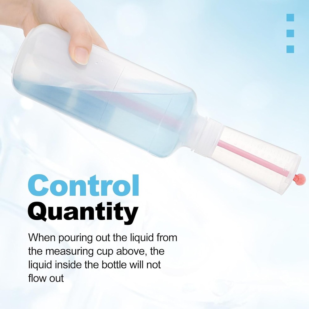 2Pcs Adjustable Volume Dispensing Bottle 500ml Dosing Container Plastic Dosing