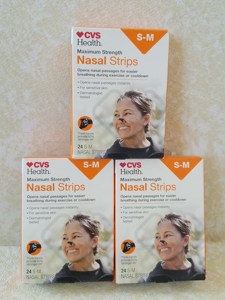 3 ×  Maximum Strength Nasal Strips•  SMART-FLEX • S-M 24 NASAL STRIPS