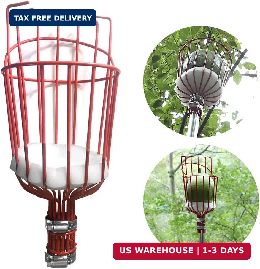 FLY HAWK Fruit Picker Tool, 5.5 Foot-Long Picker Equipped with Lightweight Stain