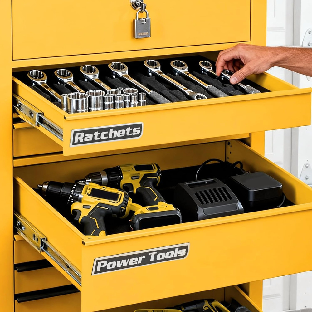 Magnetic Tool Box Labels 12PCS Strong Magnet Toolbox Drawer Label for Toolboxes