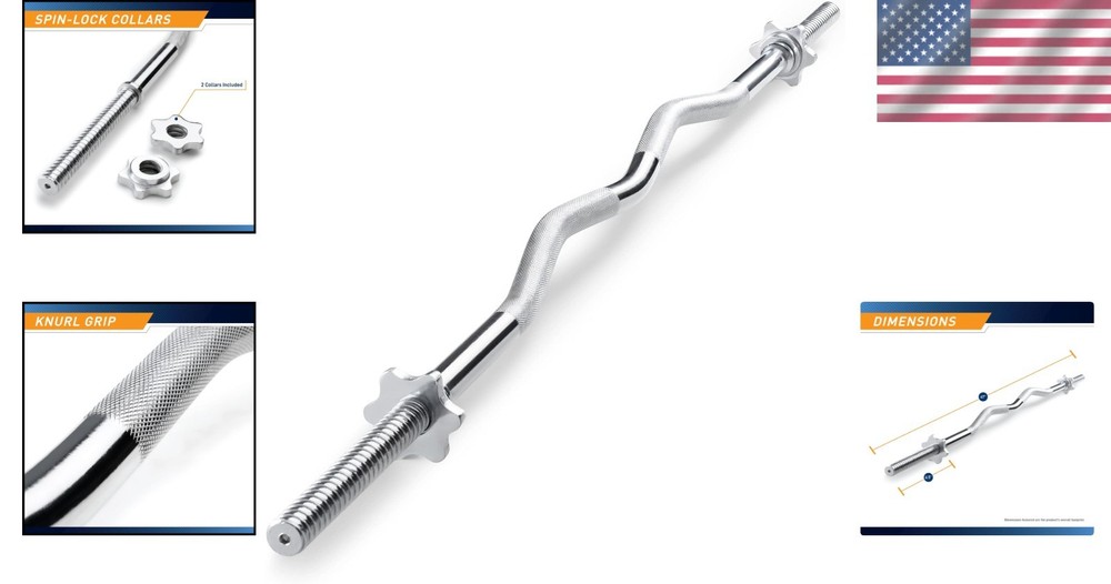 Sculpted Handle Chrome Curl Bar - 2-