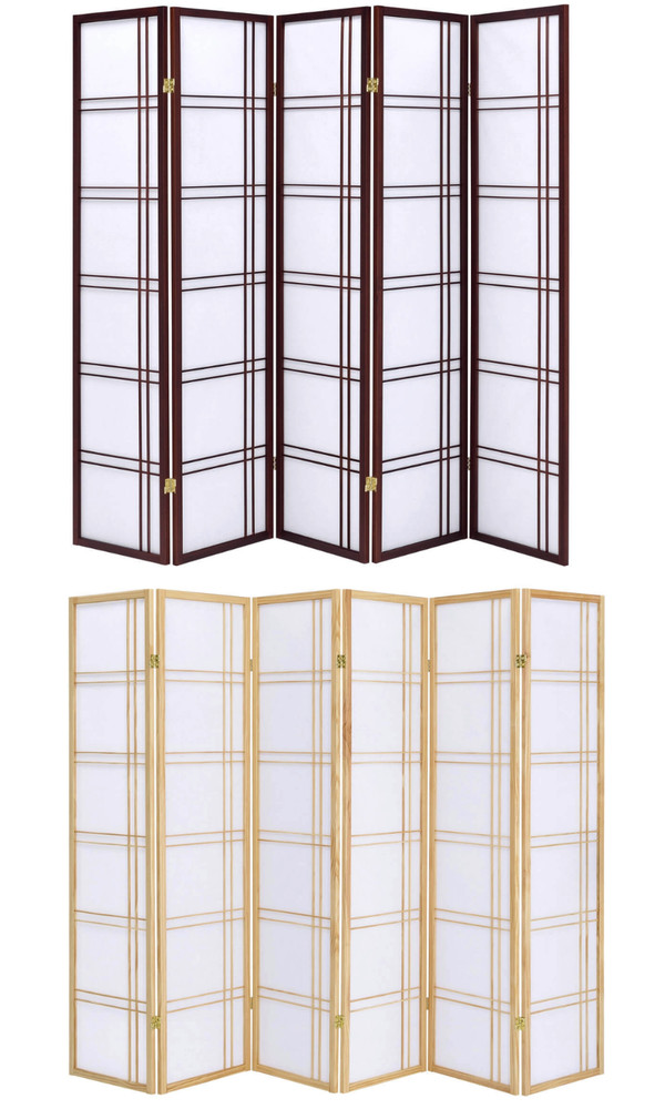 6 Panels Room Divider Privacy Screen Lattice Design