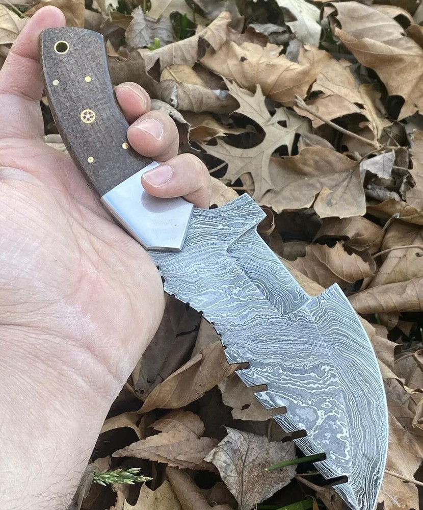 CUSTOM HANDMADE HUNTING FIXED BLADE DAMASCUS KNIFE TRACKER BUSHCRAFT EDC