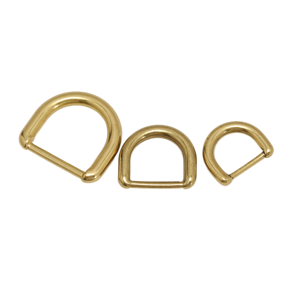 15mm 20mm 25mm D-Ring Solid Brass Webbing Leather Hardware Craft Welding Buckle