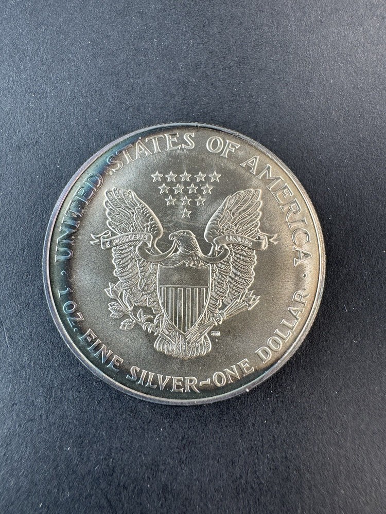 1995 American Silver Eagle 1 Oz Silver Coin Rainbow Toned