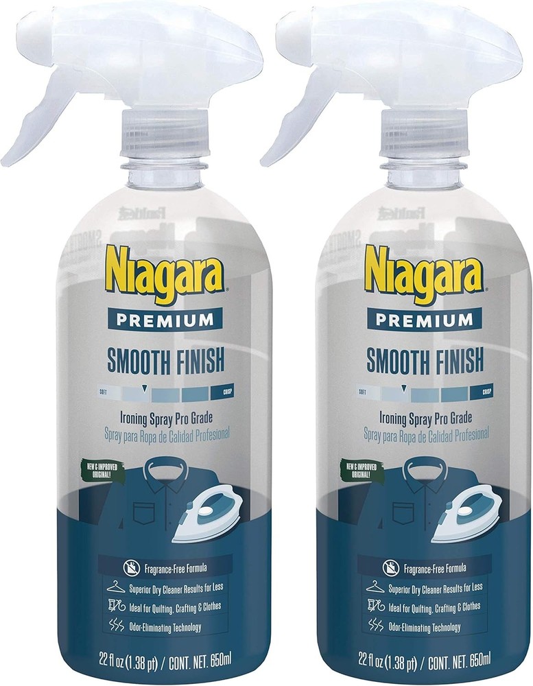 NIAGARA Spray Starch (22 Oz, 2 Pack) Trigger Pump Liquid for 2 Pack