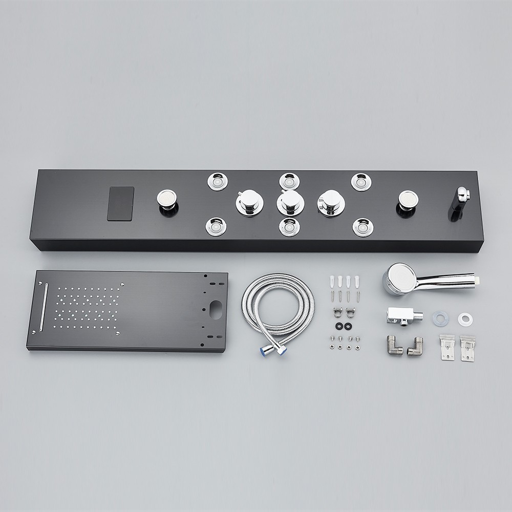 LED Shower Panel Tower System Rainfall Waterfall Massage Body Spa Column Faucet