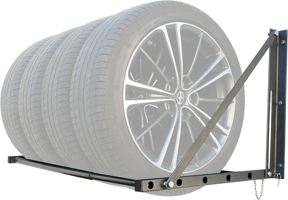 Adjustable Wall Mount Folding Tire Storage Adjust From Wide 300 lbs Capacity