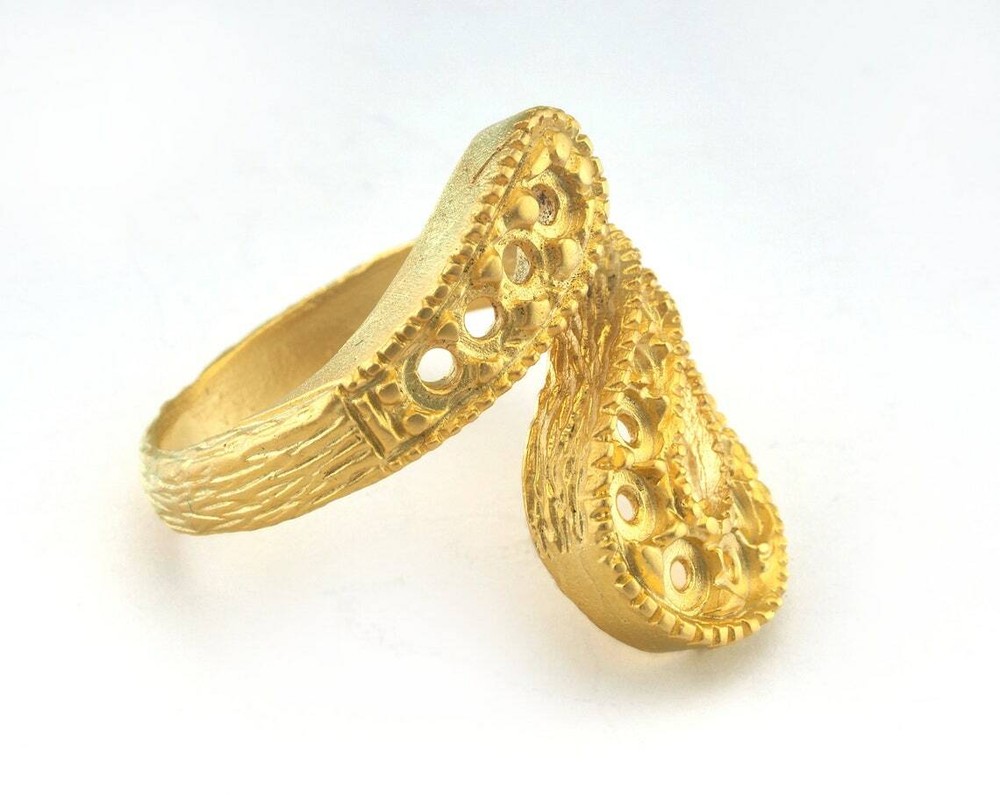 Ring Adjustable Ring Setting - Matt Gold Plated brass (18mm 8US inner size 3148