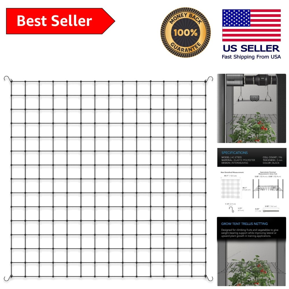 Heavy-Duty 5x5 Trellis Netting for Hydroponics – Protect & Support Plants