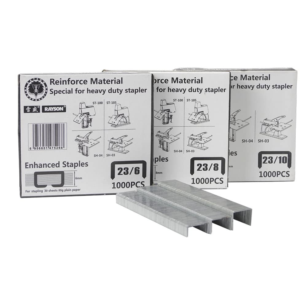 Heavy Duty Staples, 23/6, 23/8, 23/10 Versatile Multi-Size Pack Enhanced Staples