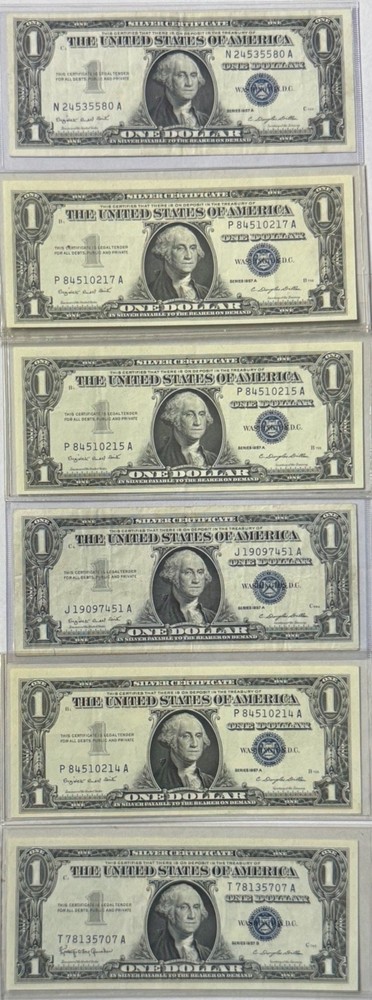 1957 A/B $1 Note Silver Certificate Blue One Dollar  11 COUNT