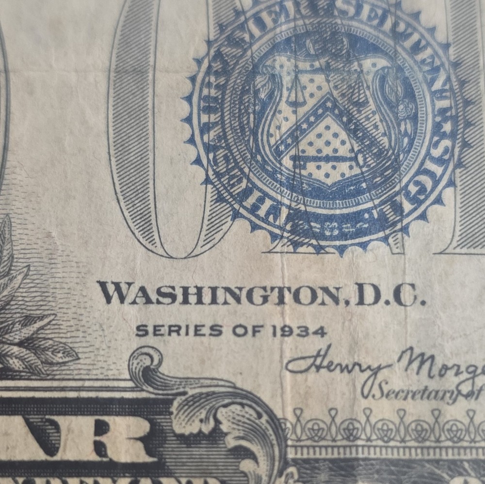 $1 1934 FUNNY BACK Silver Certificate One Dollar Note!!!!! F