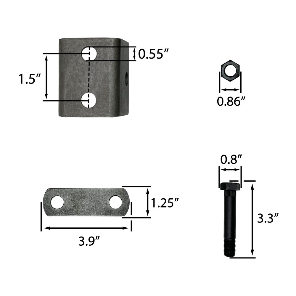 Single Axle Trailer Double Eye Leaf Spring Suspension Hanger Kit, 3500-7000 lbs
