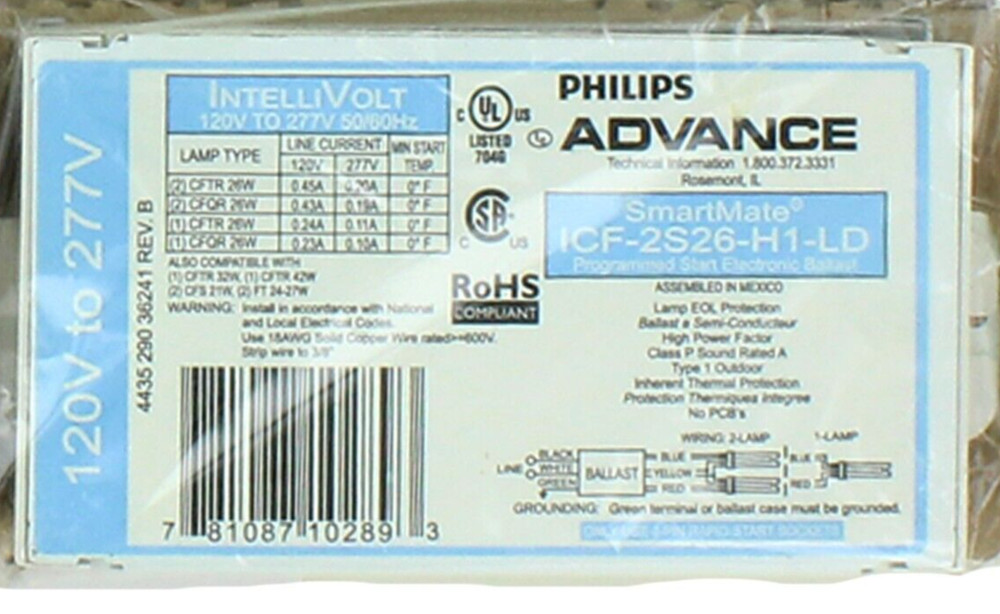 Philips Advance ICF2S26H1LD SmartMate Electronic Compact Ballast