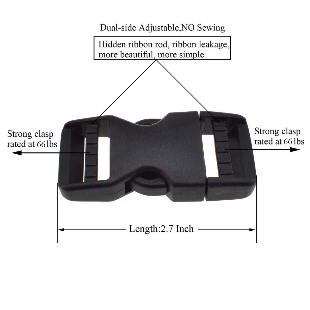 4 Pack Quick Side Release Buckle for 1 Inch/25mm Webbing Straps for Boat Cover