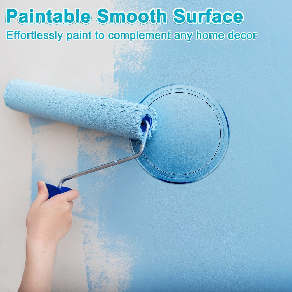 1-Pack Access Panel for Drywall, 8x8 Inch Round Plastic Removable [Silver Tone]