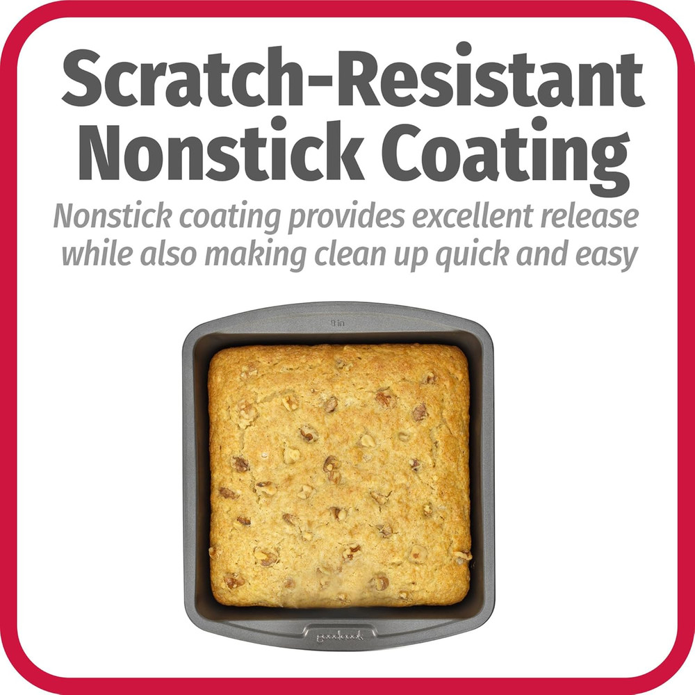 Everyday Nonstick Steel Square Pan, 8", Gray