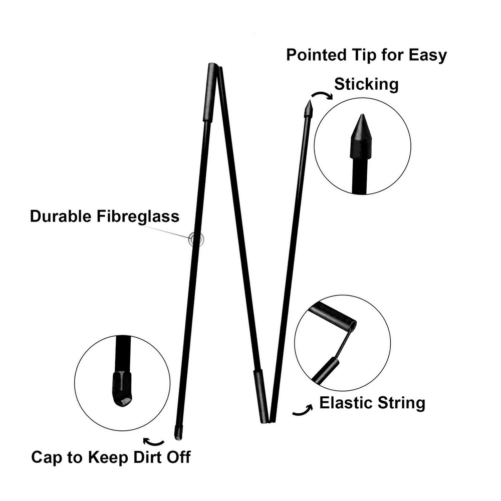 Golf Alignment Sticks 2 Pack Swing Training Aid Equipment Collapsible Trainer...