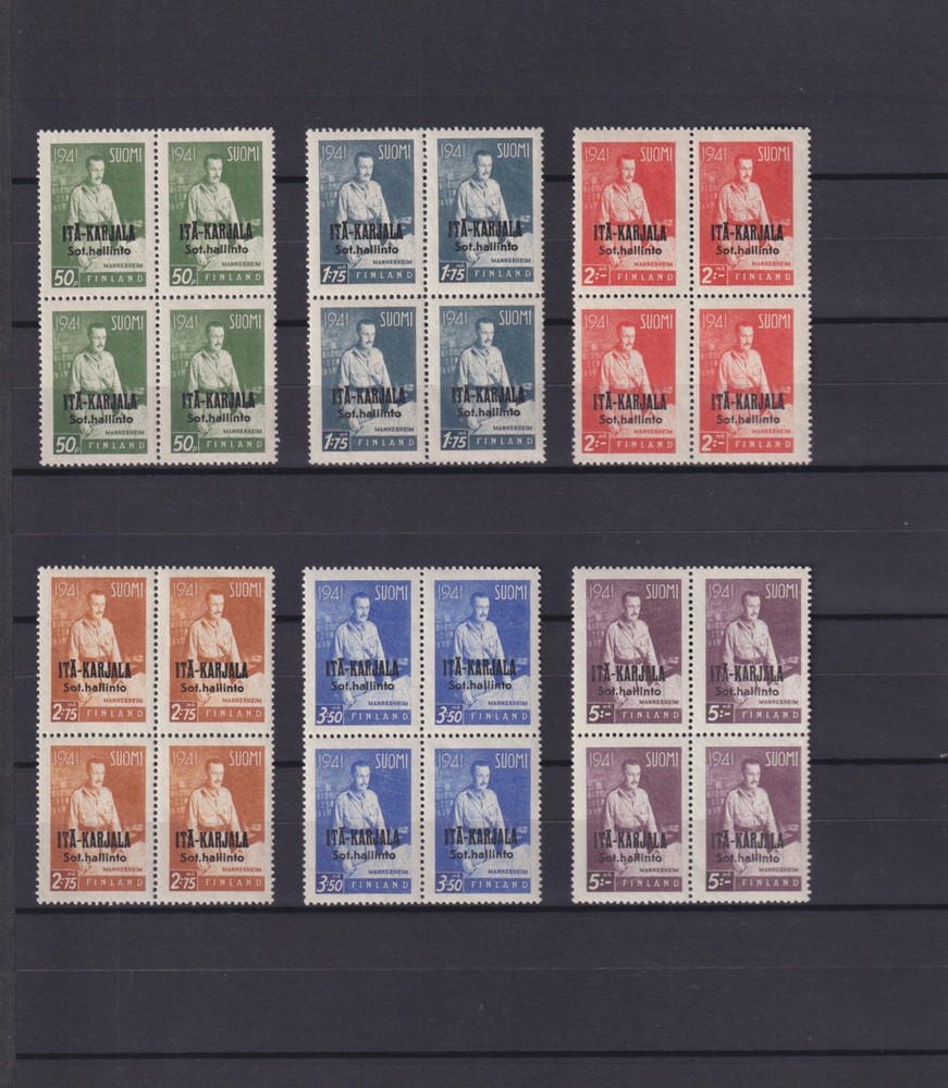 CARELIA. 1922, 1941. 8 COMPLETE SETS. MLH/MNH