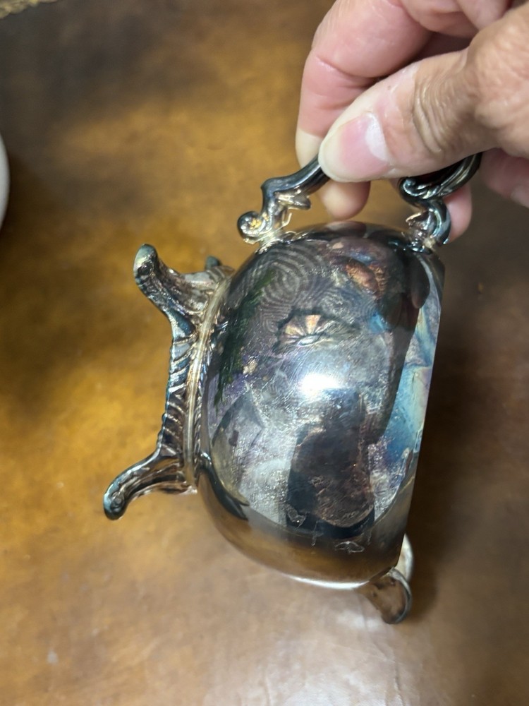 Vintage Silver Plated Victorian Footed Creamer