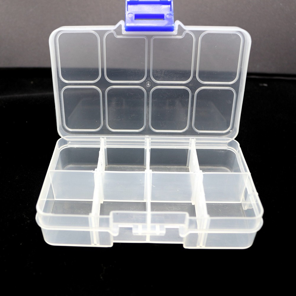 2 Pcs Clear Plastic Organizer Box Case 6 Grids Jewelry Craft Storage Container