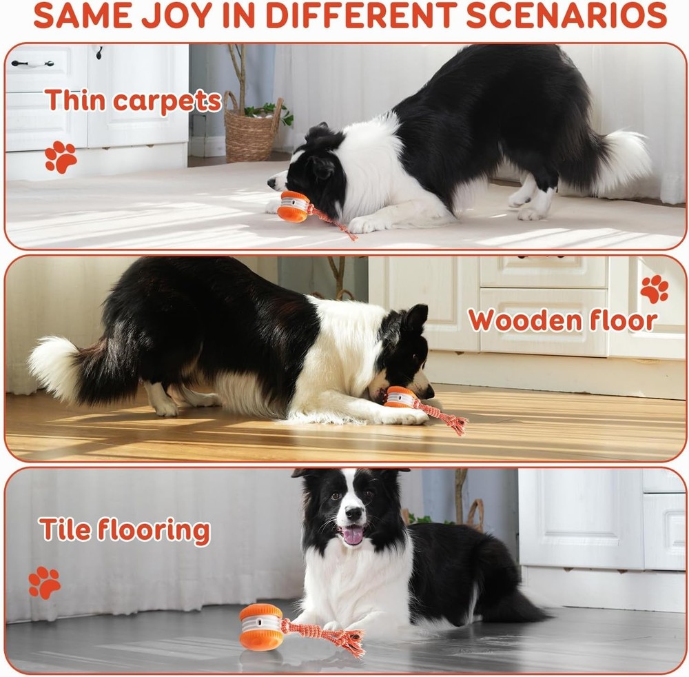 Interactive Dog Toys, Random Path Electric Automatic Moving and Rolling Dogs ...