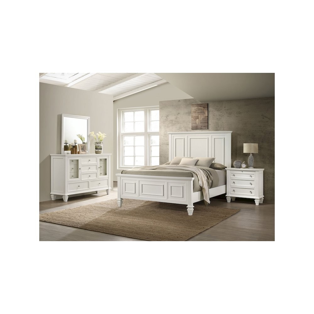 Sandy Beach 4-piece Queen Bedroom Set Cream White