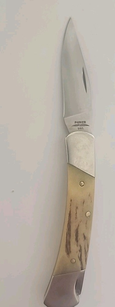 Vintage Stag Handle PARKER Folding Pocket Knife