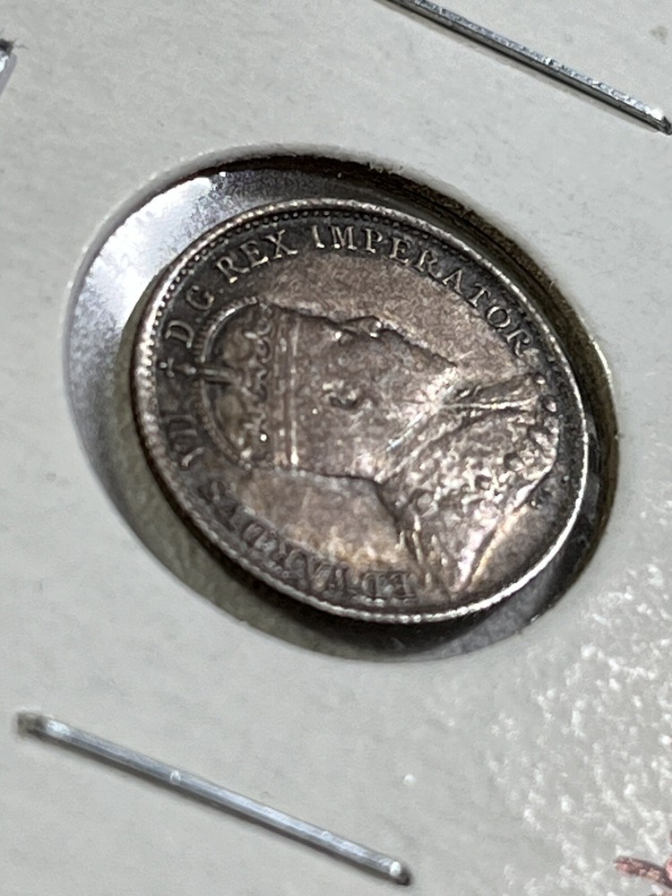1904 Canada 5 Cents Small Silver Coin Scratched