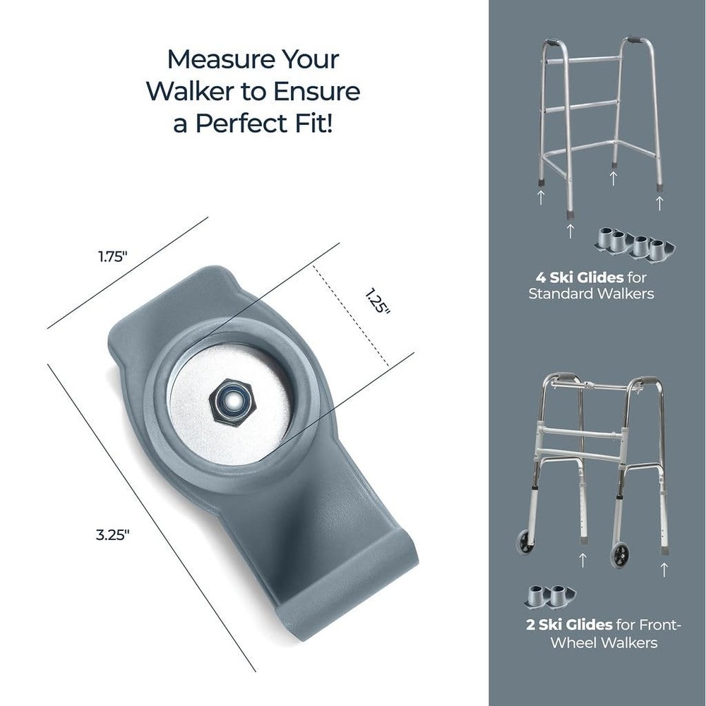 Walker skis Glides for Folding Walkers 4 Pack Walker