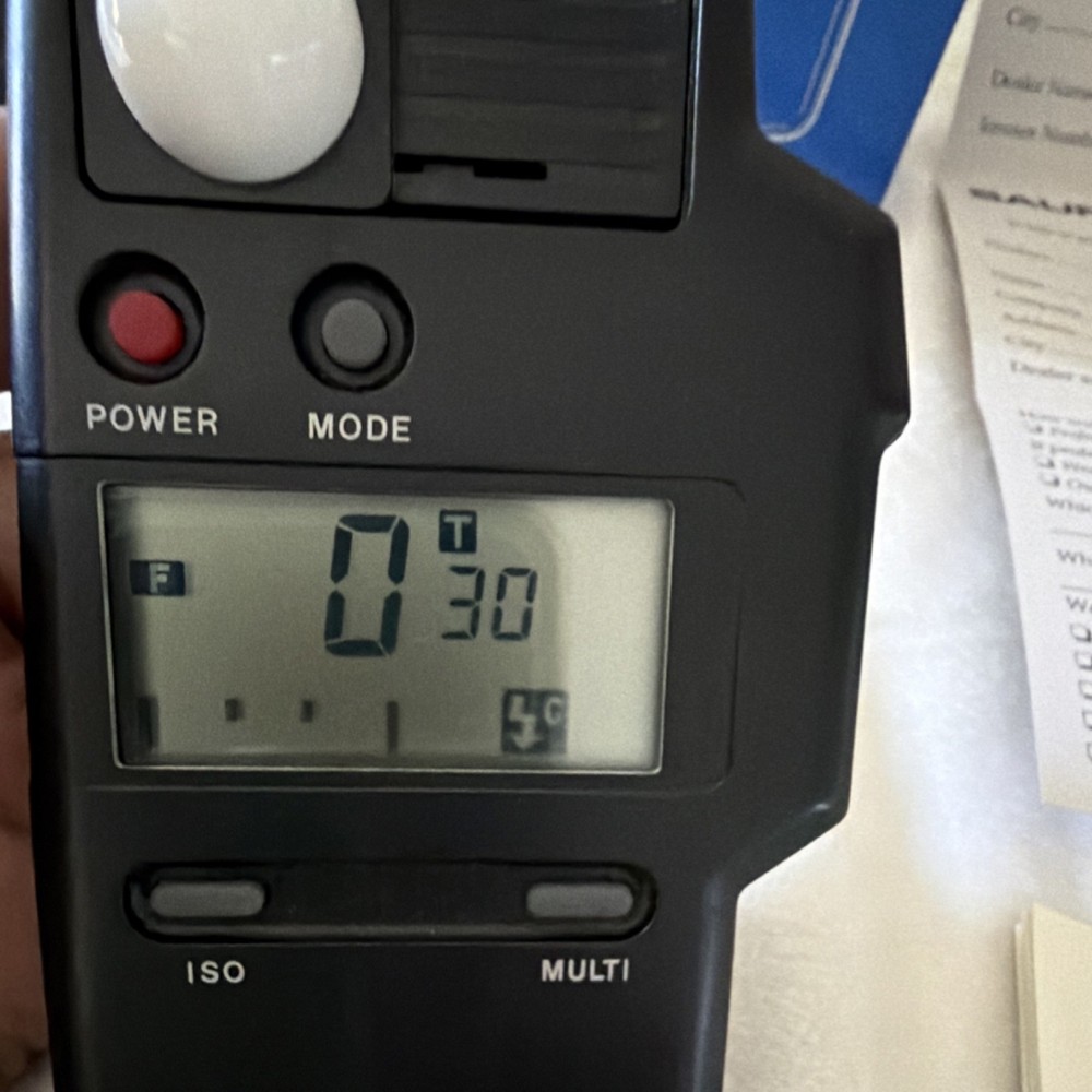 New Polaris Flash Meter Digital Display for Camera with Case, Strap, Manual
