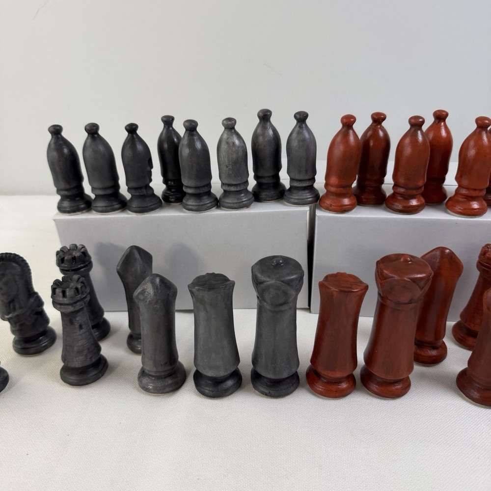 Vintage Duncan Mold Medieval Chess Pieces Complete Set 32 Pieces