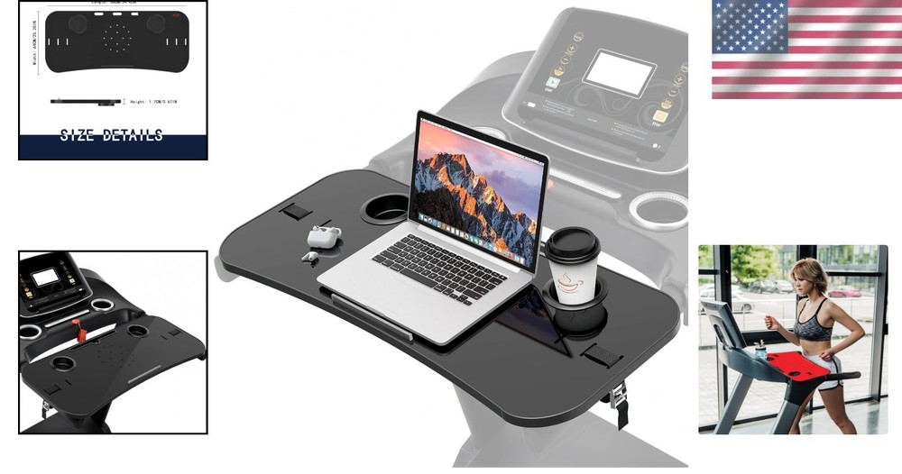 Easy Assembly Treadmill Desk Attachment - Ergonomic Tray for Laptops & Drinks