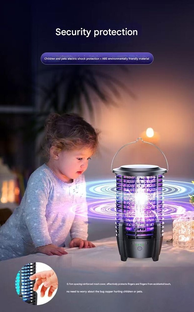 Bug Zapper Outdoor, Detachable Mosquito Zapper, black