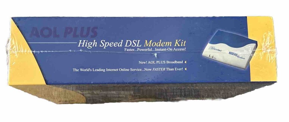 AOL Plus High Speed DSL Modem Kit Vtg Tech Computer History Man Cave Internet