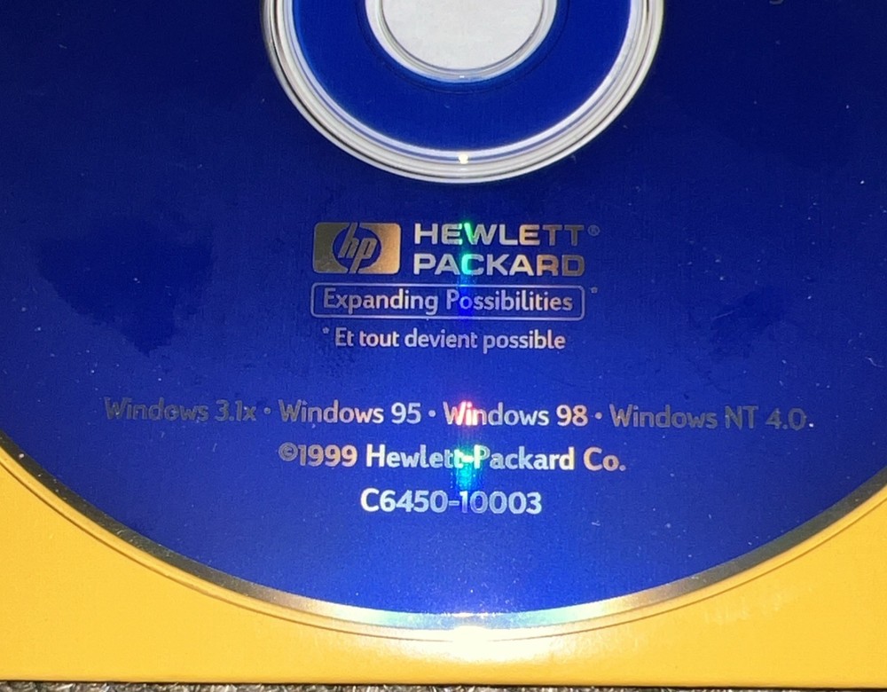 HP Desk Jet 612C Series CD Printer Software 1999