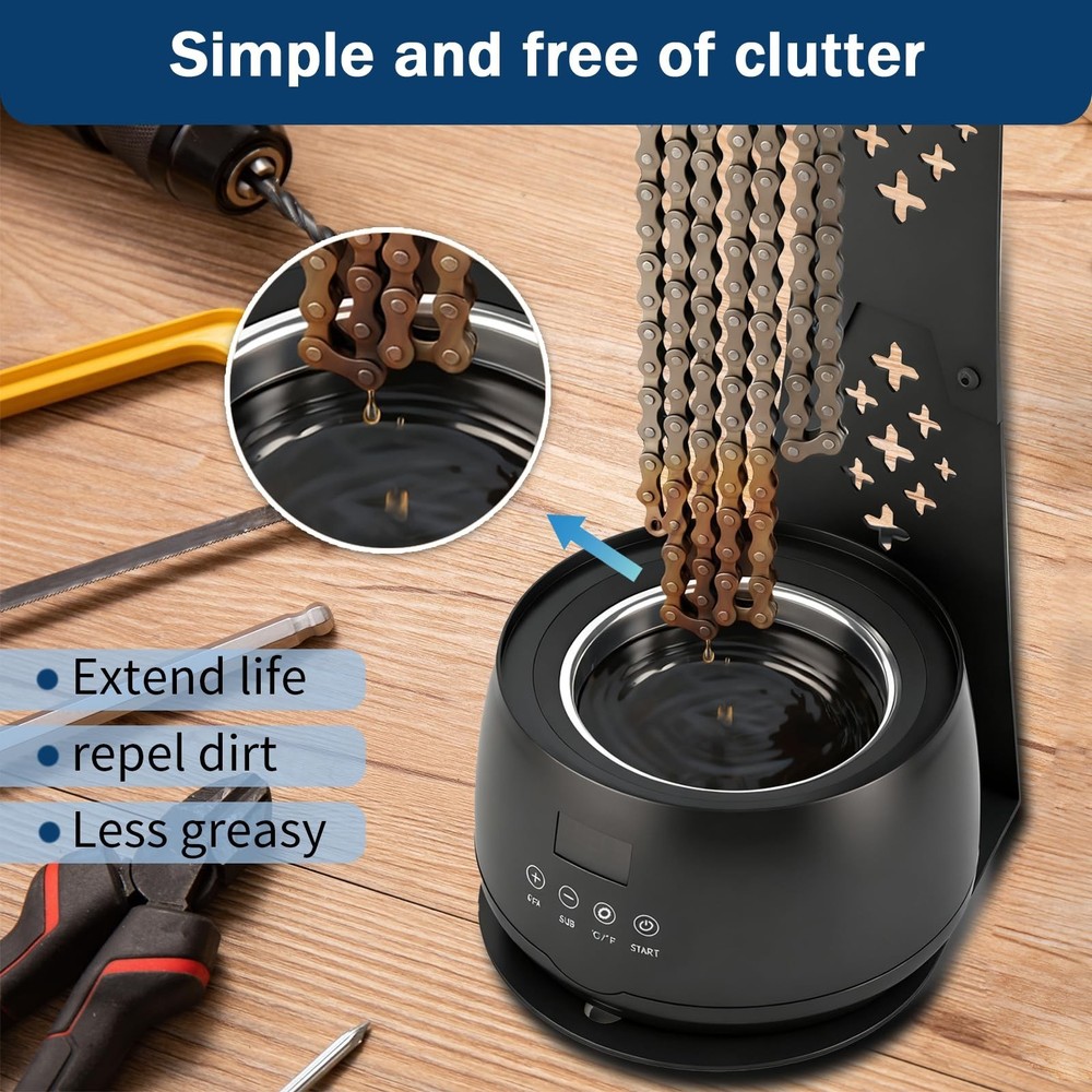Bicycle Chain Wax Melting System (19oz), Includes Chain Cleaning Machine and ...