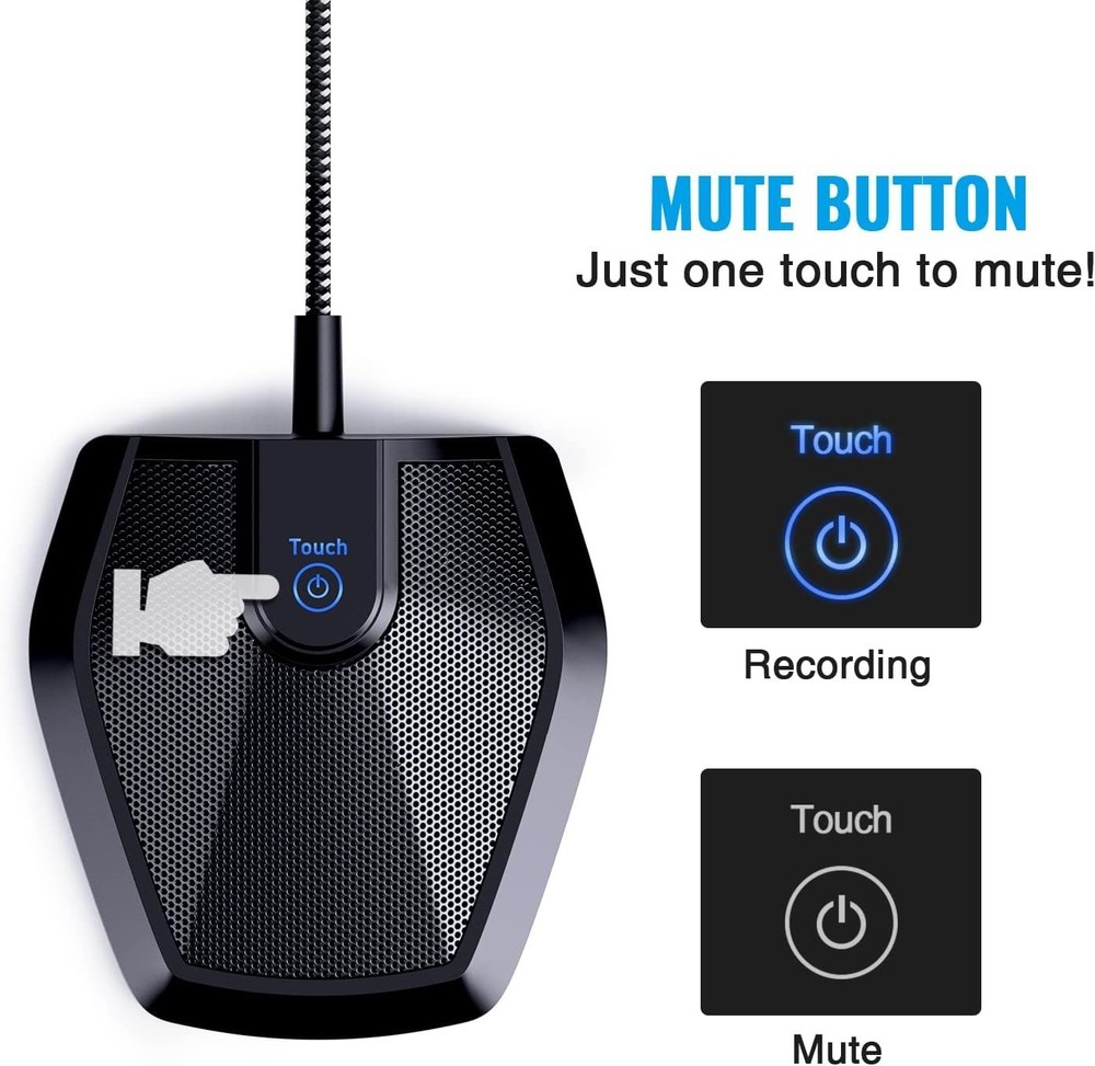 Conference USB Microphone for Computer Plug & Play Compatible w/Mac OS X Windows